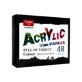 GuangNa 48 Colors Acrylic Marker Set 2.0mm Water-based Paint Pens for Art Drawing - 48 Colors Set