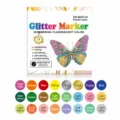 Σετ 24 μαρκαδόρων glitter GuangNa με λεπτή μύτη 1mm για scrapbooking και χειροτεχνία. - Στρογγυλή μύτη / Σετ 24 Χρωμάτων