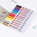 Colorful 12-color acrylic paint marker set for DIY crafts, rock painting, and tire touch-up. - 12-Color Set