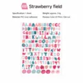 Korean colorful letter symbol number sticker diy waterproof journal photo decorative decal pack - 4B-Strawberry Field