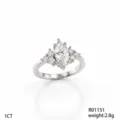 Anello Cluster con Pietra Marquise 1Ct Fascia in Metallo Argento Variante Stile - Taglia 6 / Stile Halo Marquise (R01151)
