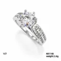 Anello moissanite doppia fila pavé fascia argento 1ct diamante brillante gioiello elegante - Stile Pavé a Doppia Fila (R01140)