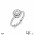 Anello Halo Moissanite 1CT Brillante Pavé Elegante Anello Donna Variante R01047 Gioiello - Stile Halo Classico (R01147)