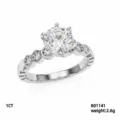 Anello solitario in moissanite da 1 carato con pietre geometriche per elegante donna. - Stile Geometrico a Sei Griffe (R01141)