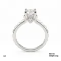 Elegante Anello In Argento Moissanite Con Fascia Tessuta 1CT Solitario Variante SKU - Stile Texture a Onda (R01145)
