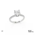 Klassieke 4-pronge 1 karaats moissaniet ring met pavé band, elegante schitterende zilverring. - Vier Klauwen Micro-Pavé Stijl (R01160)
