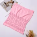 Pink strapless knitted bandeau top for women, perfect for summer casual daily wear and layering. - Pink