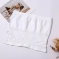 Sommer weiße trägerlose Bandeau Oberteil mit feiner Spitzenkante für Damen Mode - 2XL / Weiß