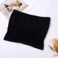 Black strapless modal lace bandeau bra, summer thin anti-glare backless tube top inner wear. - Black