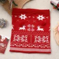 Top tubolare lavorato a maglia Natale rosso senza spalline renna fiocco neve festa abbigliamento - Taglia unica / Pantaloni e gonne / Rosso