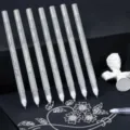 White highlight gel pens detail view showcasing fine bullet tips and smooth ink flow for art drawing. - Silver
