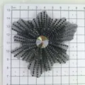 Black mesh rhinestone flower apparel accessory crystal DIY shoe clip craft brooch decoration - Black Iridescent Crystal Style (3)