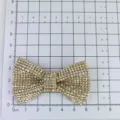 Detailed view of the sparkling rhinestone bow accessory, perfect for shoes and crafts. - Silver (3)