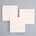 Lined sticky notes memo pads set, square adhesive paper for students and office notes. - Horizontal Lined / White