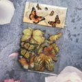 Cute Butterfly Sticker Pack Transparent PET Waterproof Journal Cup Decor Material 40 Pcs - Orange Butterfly Glaze (40 Sheets)