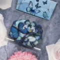 Blue butterfly PET waterproof sticker pack, cute journaling stationery decoration material. - Blue Butterfly Ode (40 Sheets)