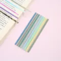 Morandi color translucent index tabs detail view, self-adhesive sticky notes strip for books. - Style 4