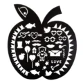 Plantilla de stencil de pintura hueca negra para ninos manualidades de arte DIY - Estilo Manzana