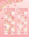 Cute Sakura Bunny PVC waterproof sticker sheet for DIY journaling and crafts decoration. - Sakura Bunny