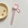 Portable pink cat paw nail file with ball chain, cute manicure tool for daily care. - Cat Paw / Pink
