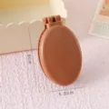 Spazzola per capelli pieghevole portatile mini spazzola da viaggio con specchio marrone - Caffè