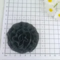 Black rhinestone flower brooch patch DIY sparkling crystal shoe clip apparel accessory - Black Flower Style (260802B)