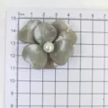 Grey resin flower charm detail with pearl and rhinestone for DIY hair clips or accessories - Flower Patch / Grey Marble (Pearl Flower)