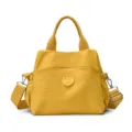 Casual nylon tote shoulder bag for women, large capacity daily commuter handbag in yellow. - Yellow