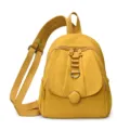 Women nylon casual backpack versatile lightweight travel daypack stylish yellow school bag - Yellow