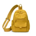 Stylish women nylon backpack casual lightweight travel daypack convertible chest bag yellow - Yellow