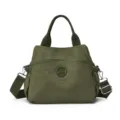 Casual nylon handbag for women, stylish tote bag with shoulder strap and large capacity. - Green