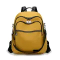Stylish yellow women backpack casual large capacity nylon travel daypack for daily commute. - Yellow