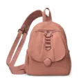 Women Multi-functional Nylon Backpack Casual Pink Travel Daypack Commuter Bag Stylish - Orange Red