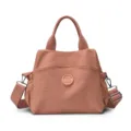 Casual nylon shoulder handbag stylish large capacity daily commute tote bag for women - Orange Red