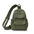 Women's Nylon Backpack Lightweight Large Capacity Casual Travel Daypack Versatile Bag - Green