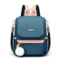 Women Oxford Cloth Backpack Stylish Diamond Lattice Travel Bag Casual Daily Daypack Blue - Blue
