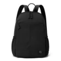 Casual nylon backpack for women, lightweight large capacity travel school bag black. - Black