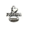 Silver alloy football sports DIY pendant necklace bracelet charm jewelry accessory - I Love Football