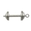 Silver alloy dumbbell pendant charm for DIY jewelry making necklace bracelet accessory - Barbell Dumbbell