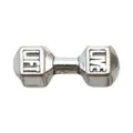 Silver dumbbell charm pendant, sports theme DIY jewelry accessory for necklace and bracelet making. - Small Dumbbell