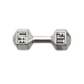 Silver alloy dumbbell charm pendant with life fit engraved text for DIY jewelry making. - Dumbbell Lifting