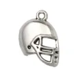Silver football helmet alloy charm pendant for DIY jewelry making, necklace bracelet accessories. - Football Helmet