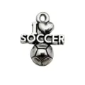 Silver metal soccer ball charm pendant DIY necklace bracelet sports jewelry accessory for fans. - I Love Soccer