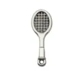 Silver alloy tennis racket charm pendant DIY necklace bracelet jewelry making accessory component - Tennis Racket
