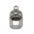Silver tone alloy baseball cap charm pendant for DIY necklace bracelet jewelry making. - Sports Cap
