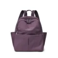Purple women's casual backpack waterproof large capacity stylish travel school book bag - Purple