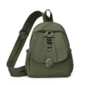 Women Mini Nylon Backpack Casual Daypack Multi-function Chest Sling Bag Green Bag - Green
