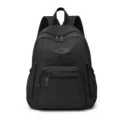 Waterproof nylon casual backpack for women, multi-pocket school bag and travel daypack. - Black
