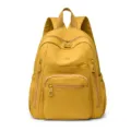 Waterproof nylon women backpack casual travel school bag yellow lightweight daypack - Yellow
