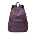Waterproof lightweight nylon women backpack casual travel school bag purple stylish daily use - Purple